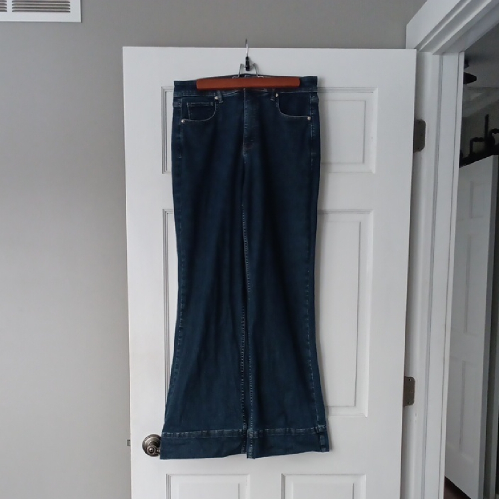 White House Black Market High Rise Wide Leg Jeans - Blue